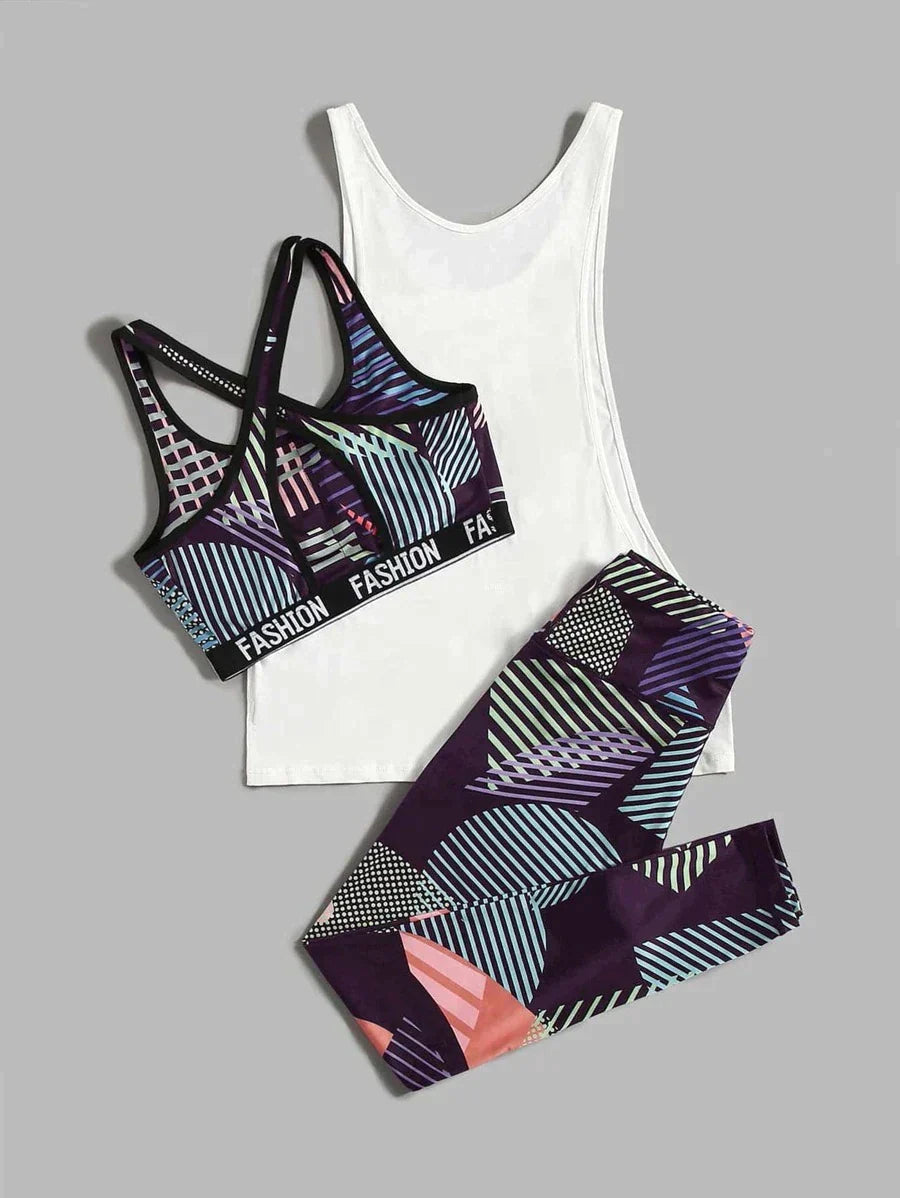 Fitness Coords - White x Pattern
