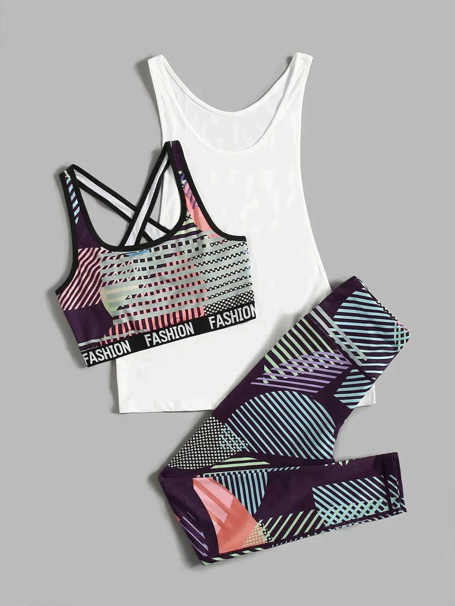 Fitness Coords - White x Pattern