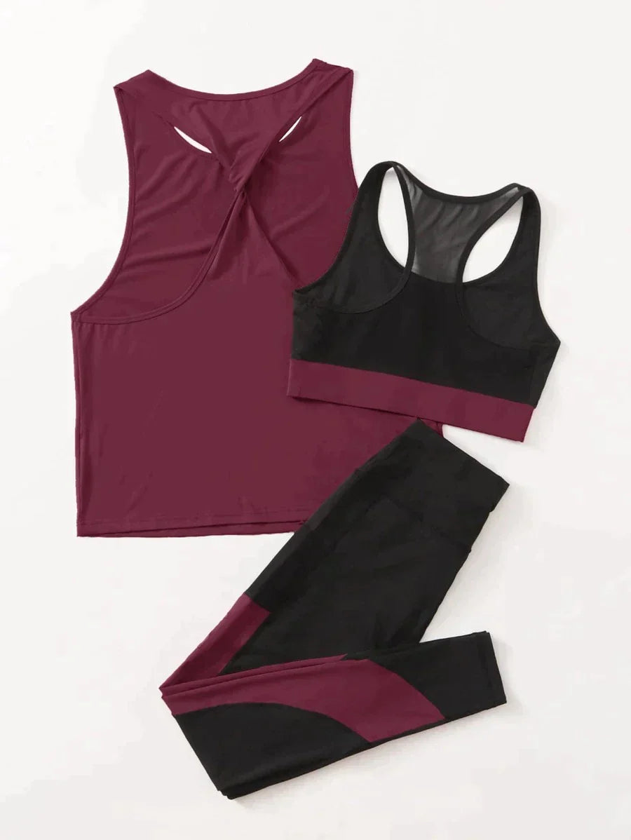 Fitness Coords - Burgundy x Black