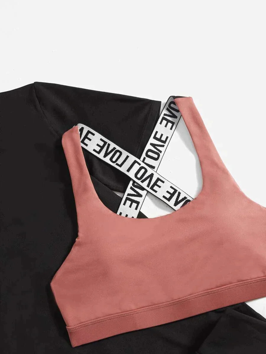 Fitness Coords - Peach x Black