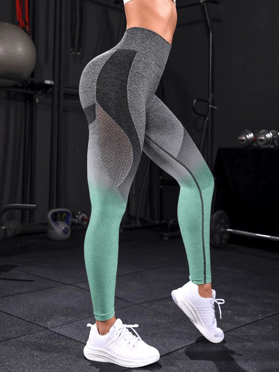 Ombre Yoga Leggings - Mint Green