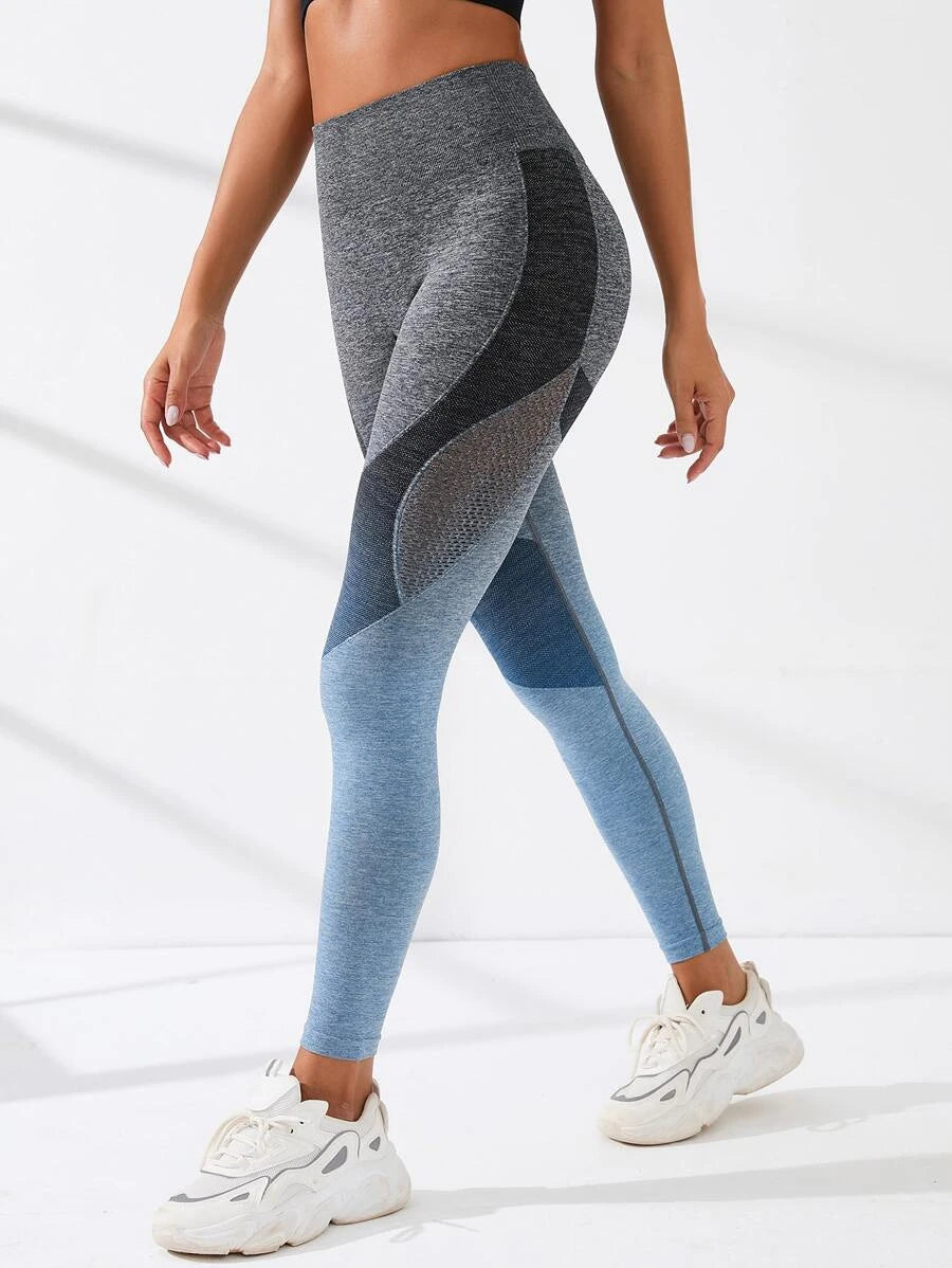 Ombre Yoga Leggings - Blue