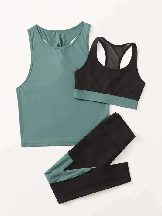 Fitness Coords - Mint Green x Black