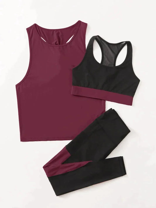 Fitness Coords - Burgundy x Black