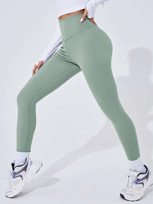 Tummy Control Yoga Leggings - Green