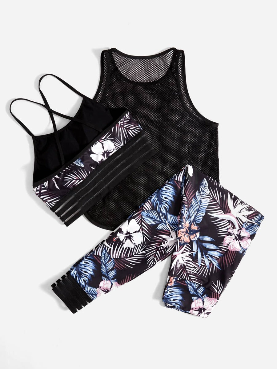 Fitness Coords - Blue Floral