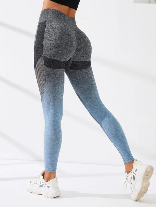 Ombre Yoga Leggings - Blue