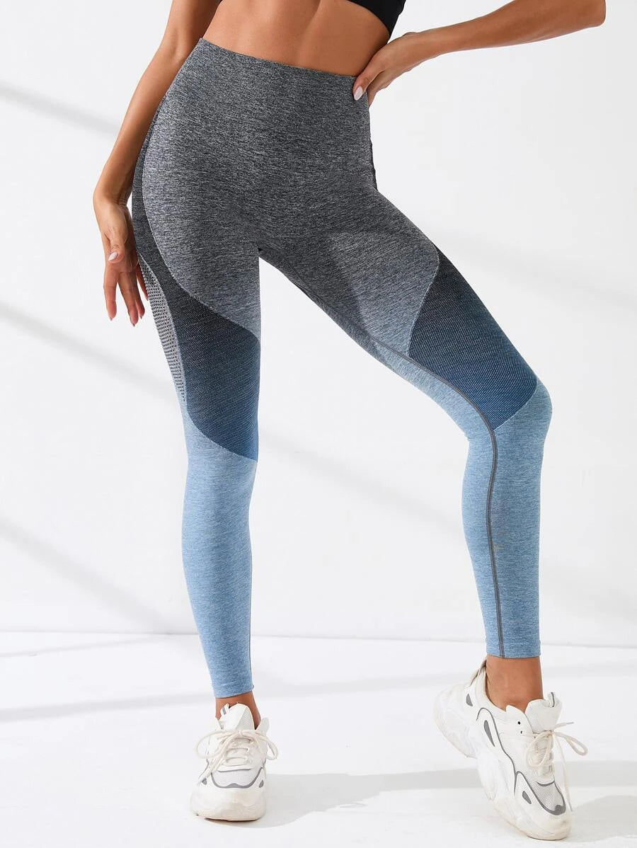 Ombre Yoga Leggings - Blue