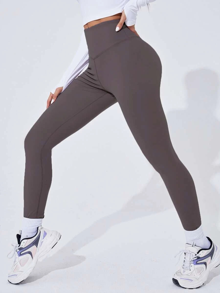 Tummy Control Yoga Leggings - Grey